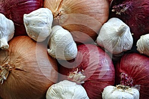 Onion and garlic background