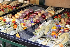 Onion in the market in Weimar, Germany