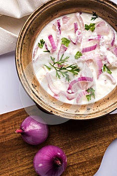 Onion Raita / pyaj or kanda Koshimbir / Indian salad