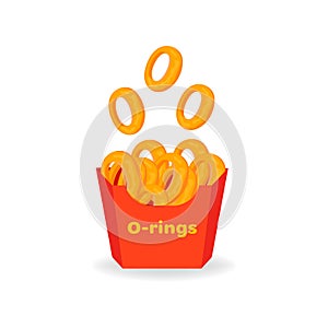 onion rings in package, vector