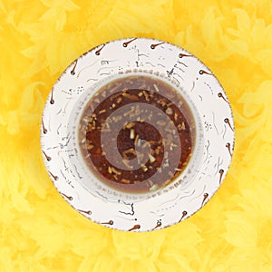 Onion soup in Southwestern style bowl