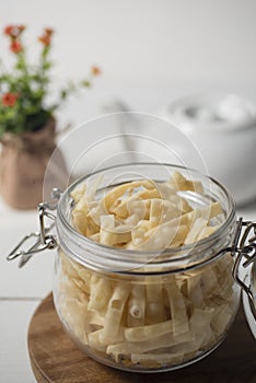 Onion stick chips or crackers, known as kripik bawang in Indonesia