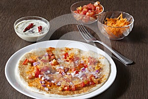 Onion Tomato Carrot Uthappam