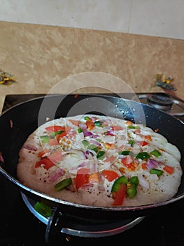 Onion & tomato uttapam south indian breakfast