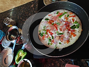 Onion & tomato uttapam south indian breakfast