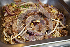 Onions Fried mutton