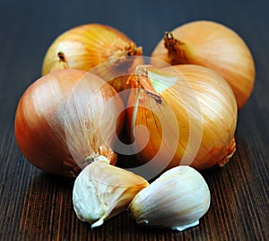 Onions and garlic