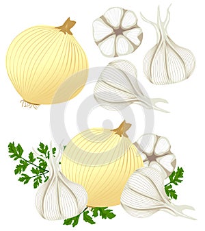 Onions and garlic