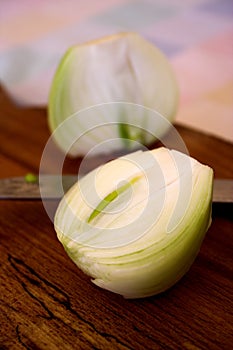 Onions on the kitchen table