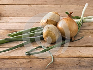 Onions and new potato