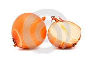 Onions on a white background