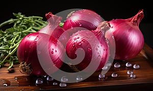 Onions on Wooden Cutting Board