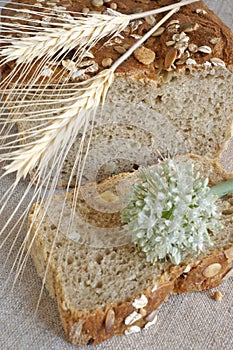 Oniony bread and its slice