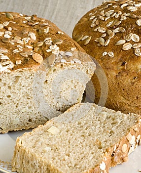 Oniony bread strewed with seeds