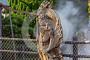 Oniyama Jigoku hot spring in Beppu, Oita. The town is famous for its onsen (hot springs). It has 8