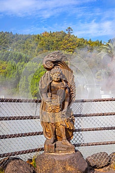 Oniyama Jigoku hot spring in Beppu, Oita. The town is famous for its onsen (hot springs). It has 8