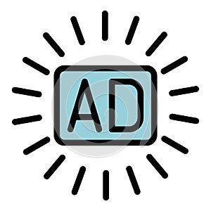 Online ad icon color outline vector