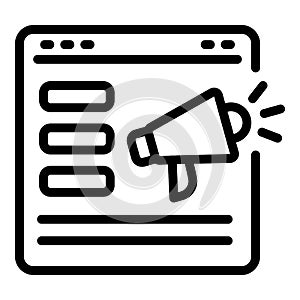 Online add market studies icon, outline style