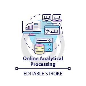 Online analytical processing concept icon