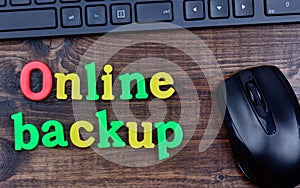 Online backup words on table