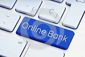 Online Bank Word on computer Keyboard Key