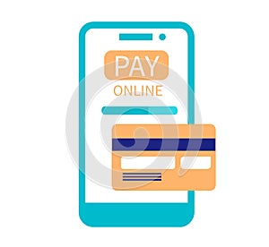 Online banking. Concept of electronic payment and transaction. Vector flat illustration