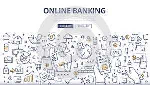 Online Banking Doodle Concept