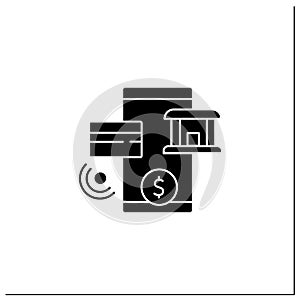 Online banking glyph icon