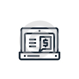 online banking icon vector from business money and communication concept. Thin line illustration of online banking editable stroke