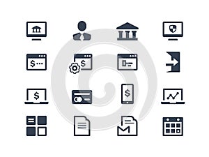 Online banking icons photo