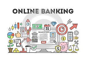 Online banking illustration.