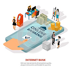 Online Banking Isometric Banner