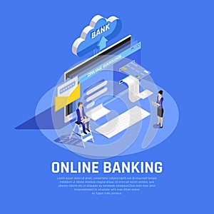 Online Banking Isometric Composition