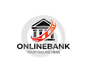 Online banking, logo design. Bank, internet banking, finance and financial, vector design