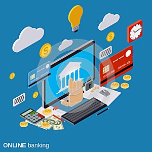 Online banking, payment, money transfer vector concept