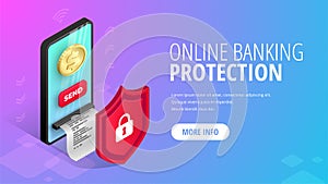 Online banking protection banner concept