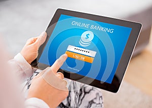 Online banking on tablet computer