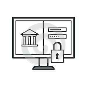 Online banking website login with lock