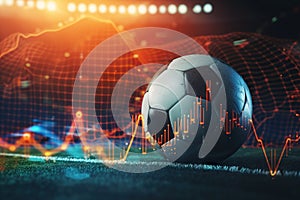 Online bet and analytics and statistics for soccer game. Generative AI