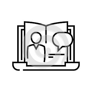 Online book line icon, concept sign, outline vector illustration, linear symbol.