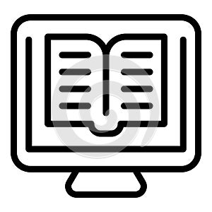 Online book market studies icon, outline style