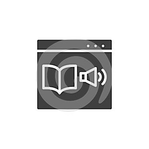 Online bookstore library vector icon