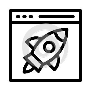 Online boost thin line vector icon