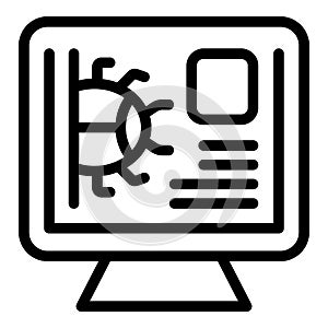 Online bug computer icon outline vector. Destroy accident