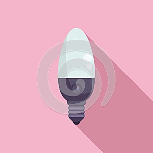 Online bulb control icon flat vector. Power led bulb
