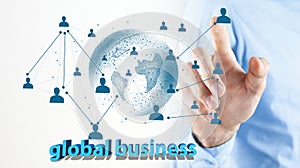 Online business concept. global business contracts