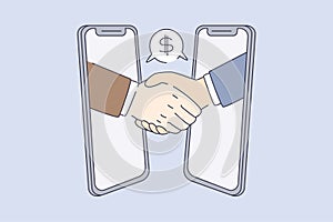 Online business deal and collaboration concept