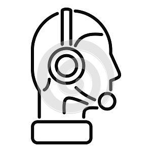Online call center operator icon outline vector. Person working