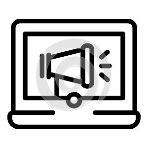 Online campaign icon, outline style