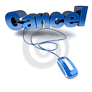 Online cancel in blue